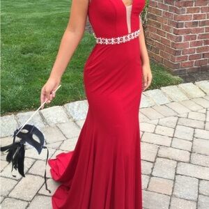 Elegant Red Evening Gown